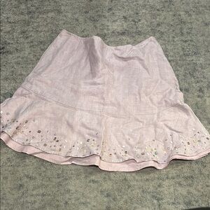 DKNY Light Pink A-Line Skirt with Sequin Accents